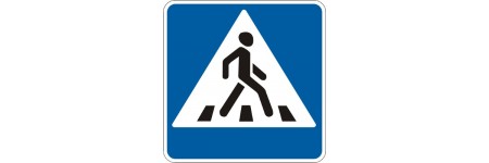 Знак "Пішохідний перехід ліворуч від дор" 5.35.2